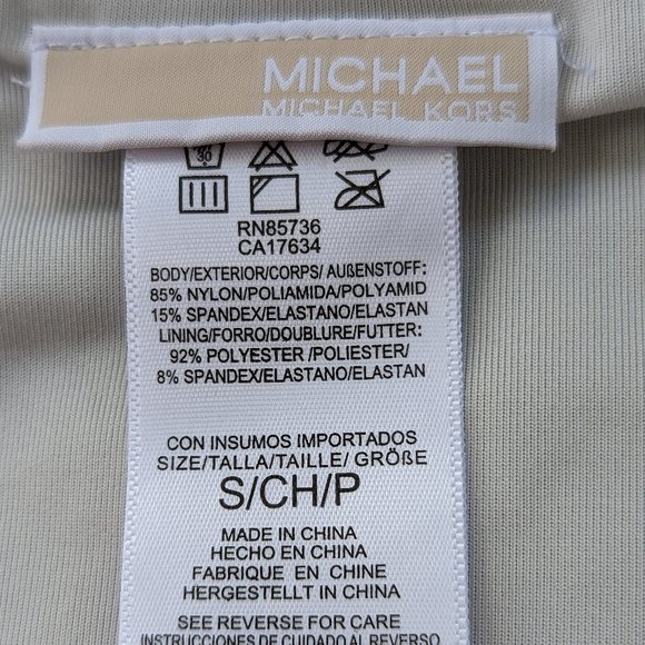 Michael Kors Palm Print Two Piece Tankini Bikini Bottoms Navy White One Shoulder - Picture 7 of 14